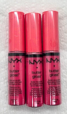 3X  NYX Butter Gloss Round Lipstick  BLG18 Cupcake 0.27 oz New  Sealed - Image 1 of 4