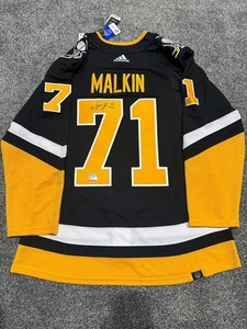 EVGENI MALKIN Pittsburgh Penguins SIGNED Auto Third Adidas Pro JERSEY COA 50 - Picture 1 of 4
