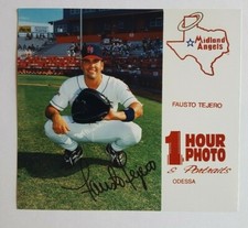 1995 MIDLAND ANGELS FAUSTO TEJERO ROOKIE OFFICIAL 5.5"X5" 1 HOUR PHOTO AUTO