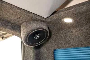 Angled Speakers Pods Surfaced Mounted Caddy Transporter T6 Campervan - Carpeted - Picture 1 of 7