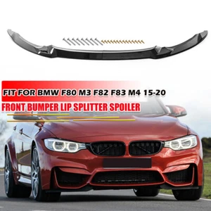 CS Style Carbon Paint Front Bumper Lip Splitter Fits BMW F80 M3 F82 F83 M4 15-20 - Picture 1 of 11