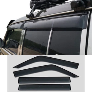 Black Chrome Window Visor Sun Rain Deflector For Mitsubishi Pajero V31 V32 V33 - Picture 1 of 2