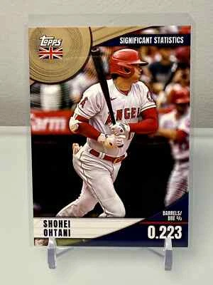 2022 Topps UK Edition Significant Statistics Gold /25 Shohei Ohtani #SS-2 - Image 1 of 3