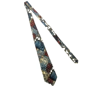 Luca di Leonardo Mens Tie 56 in Milano Italy 100% Silk Blue Tone - Picture 1 of 9