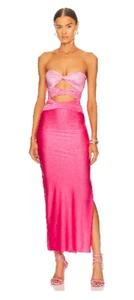 Baobab x Revolve 'Ola' Pink Strapless Cutout Dress Small / UK size 6-8 - Picture 1 of 8