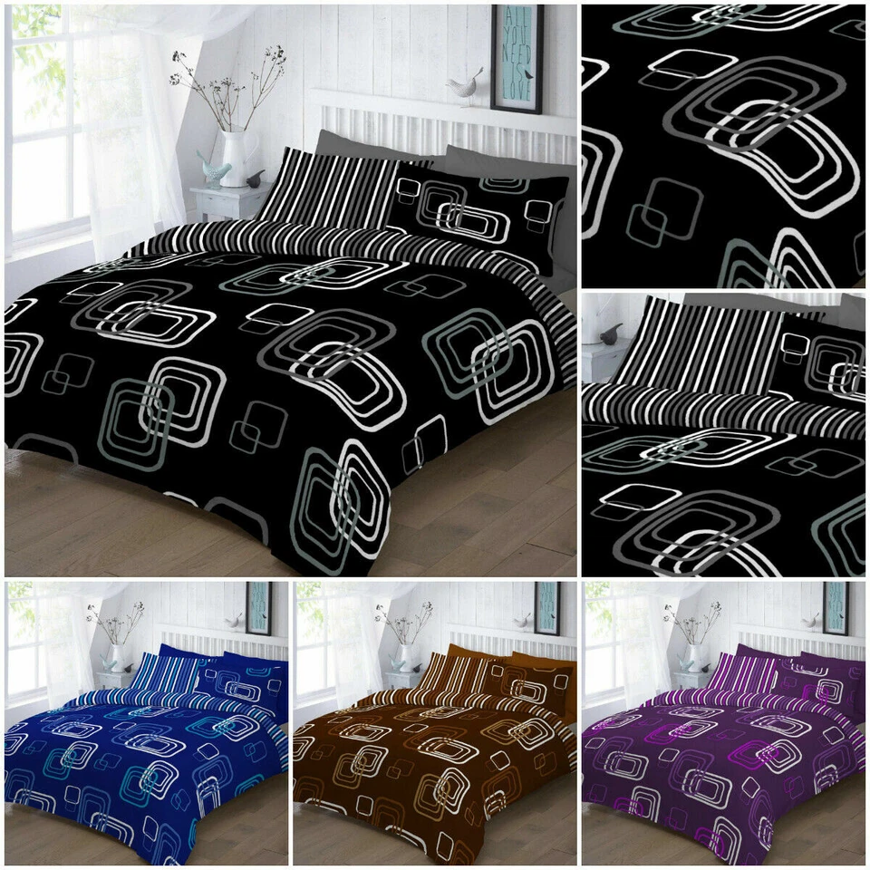 DE LAVISH Blake Geometric Duvet Cover Set Single Double Bedding Super King Size Bed Quilt