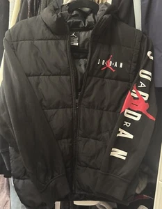 Air Jordan Youth Puffer Jacket Vest Hoodie Long Sleeve Full Zip Size L 12-13 yr - Picture 1 of 6