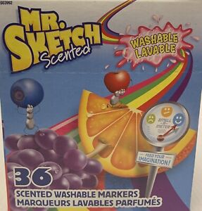 Mr. Sketch 2003992 Scented Washable Markers, 36 Count Classroom Set Chisel Tip ￼