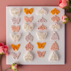 1X Butterfly Earring Pendant Mold Pottery Polymer Clay Cutter DIY Jewelry Making - Picture 1 of 21
