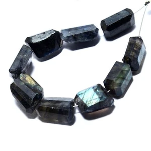 Cuentas de pepita facetadas de labradorita natural briolette piedras preciosas sueltas para hacer joyas - Imagen 1 de 5