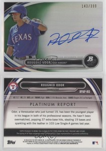 2013 Bowman Platinum Prospects Green Refractor /399 Rougned Odor #BPAP-RO Auto