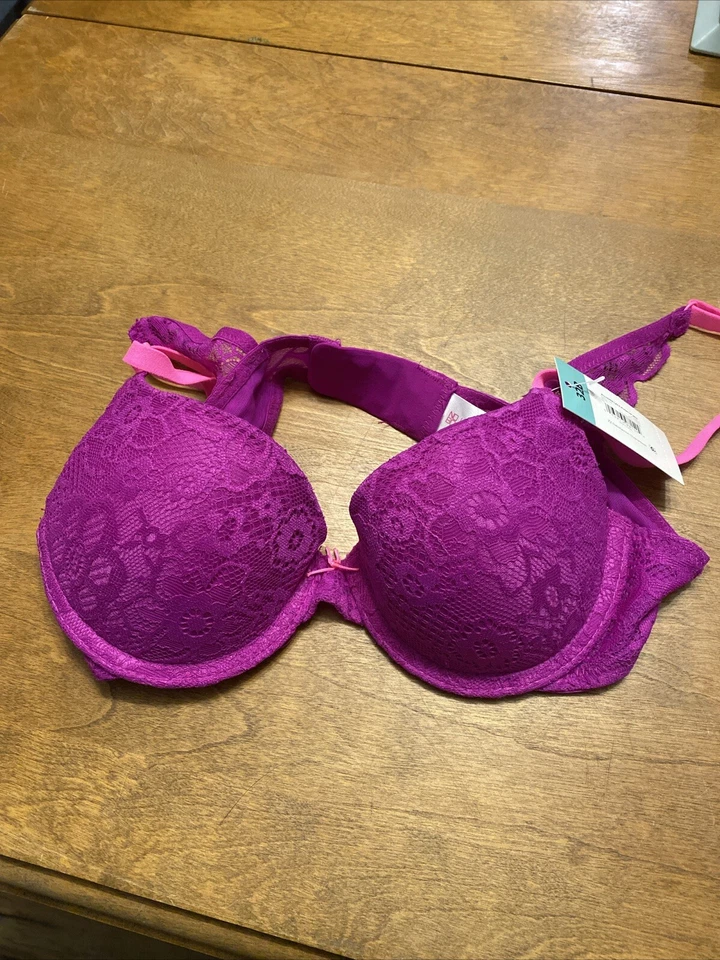 No Boundaries ~ Para mujeres Todo Encaje ~ Sujetador Push Up Púrpura Talla 32B ¡Nuevo! Foto 1 de 1