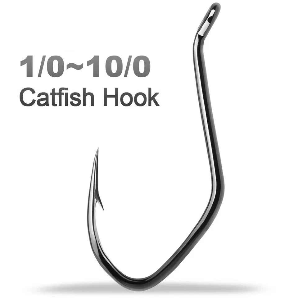 Ganchos de bagre gancho de río grande 25 un. cebo corte vivo bagre gancho de pesca 1/0#-10/0# Foto 1 de 4