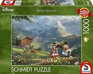 NEU Schmidt 59938 Thomas Kinkade Disney Mickey & Minnie in den Alpen 1000 Teile Puzzle - Bild 1 von 6