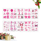  10 Sheet Pink Child Breast Cancer Party Favors Cartoon Tattoo Sticker