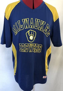 Brewers Trikot ~ MLB Stitches Athletic Gear ~ Größe M blau / gelb - Bild 1 von 8