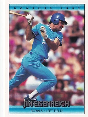 1992 Donruss #297 Jim Eisenreich Kansas City Royals + (Yes 3 Free Mystery Cards) - Image 1 of 2