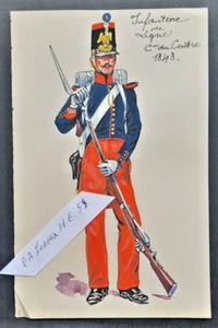 P-A Leroux Peinture originale Monarchie de Juillet Compagnie du Centre 1843 - Bild 1 von 2