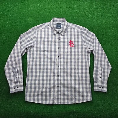 St Louis Cardinals Shirt Mens Large Plaid Button Down Long Sleeve Baseball - Image 1 of 4