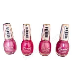 4X Laval Pink Nail Varnish Polish Set – Crystal Finish 15ml Each - Picture 1 of 1