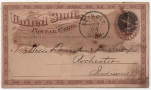 Tarjeta postal DETROIT MI RATHBONE SARD & CO Kellogg a Van Trump ROCHESTER EN 1874 - Imagen 1 de 2