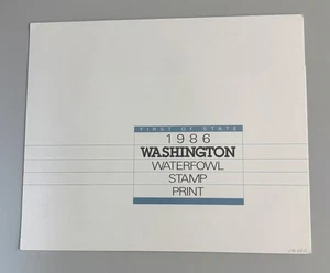 1986 Washington State Waterfowl Stamp & Print by Keith Warrick - Picture 1 of 9