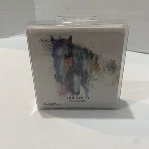 Demdaco Durango Colorado Horses Absorbent Coaster Set New - Picture 1 of 4