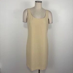 Emanuel Ungaro Womens 10 / 44 Beige Sleeveless Tank Scoop Neck Sheath Dress - Picture 1 of 10