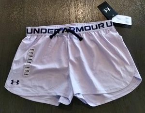 Under Armour Play Up Solid Shorts (Youth Girls Size XL) Purple 1363372 Loose Fit - Picture 1 of 12