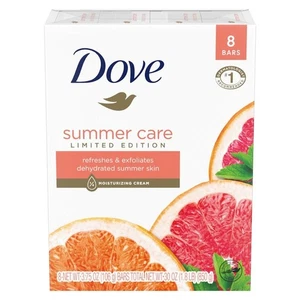 8 Bars DOVE SUMMER CARE Moisturizing Cream Bar Soap LIMITED EDITION 3.75oz - Picture 1 of 3