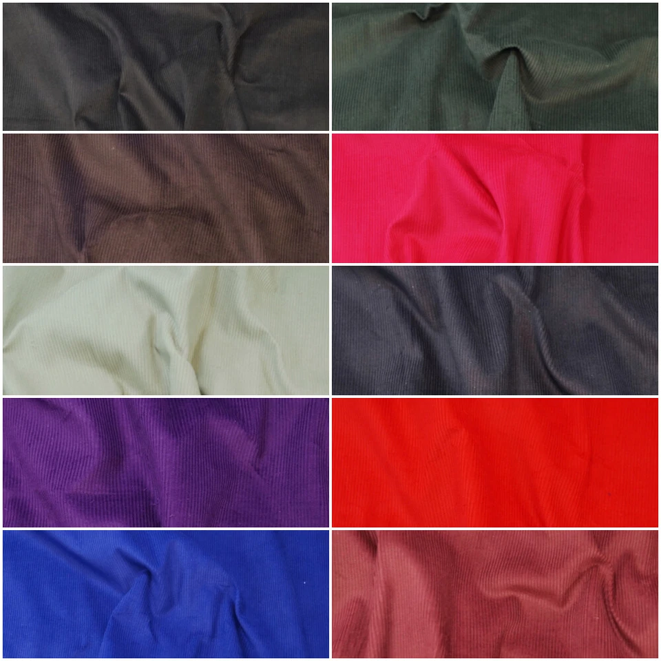8 Wale Corduroy Fabric Cotton Soft Dressmaking Soft Furnishings 144cm Wide - Image 1 of 1