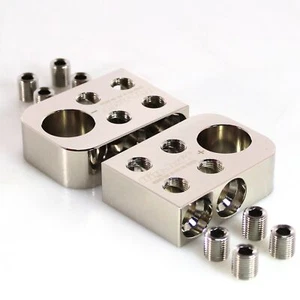 Big Jeff Audio Bolt Down 4x 0GA Input Style Battery Terminal Distribution Blocks - Picture 1 of 4