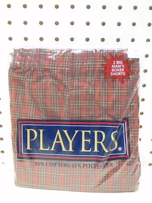 2pr Big Mens Players Print Boxer Shorts 3X 50-52in - Image 1 of 2