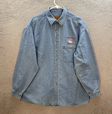 Vintage Gear For Sports Shirt Adult XL Blue Cambray Denim Workwear Chore Barn - Image 1 of 4