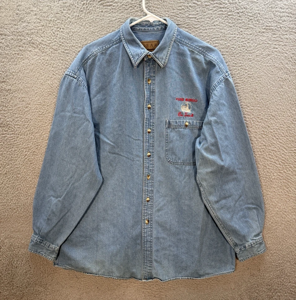 Vintage Gear For Sports Shirt Adult XL Blue Cambray Denim Workwear Chore Barn - Image 1 of 4