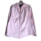 Lane Bryant Women's Dress Shirt Size 18 Pink Stretch Cotton Spandex Long Sleeve