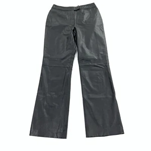 Classiques Entier Leather Bootcut Pants Size 6 Womens Soild Black Biker Sexy S - Picture 1 of 6