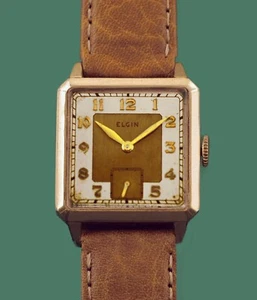 Vintage 1935 Elgin Originale Tutone Quadrante 14k Giallo GF Uomo Unisex(?) Orologio - Foto 1 di 7