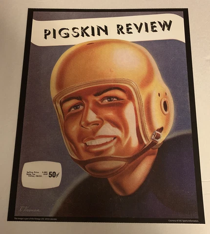 USC Trojans Southern Cal Football 1952 Pigskin Review Program Poster Print Cover