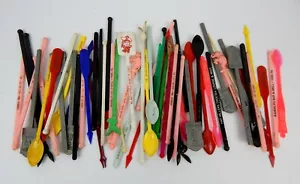 1C Big Lot Vintage Plastic Drink Stirrers Bars Advertising Hotel Playboy 65 Pcs - Picture 1 of 4