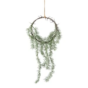 Künstlicher Zedern-Traumfänger, Zedernzweige, Tannenzweig. ca. 60 cm, beschneit - Bild 1 von 1