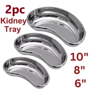 2pz Vassoio Renale 6" 8" 10" Emesis Bacino Chirurgico Odontoiatrico Veterinario Medico Supporti - Foto 1 di 4