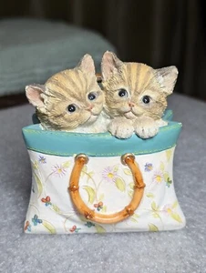 2005 LENOX COLLECTIONS A TOTE FOR TWO FIGURINE SWEET KITTY Cats SCULPTURE KITTEN - Picture 1 of 10