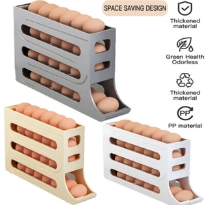 Refrigerator Egg Dispenser Auto Rolling Egg Holder 4Tier Storage Rack Space-Save - Picture 1 of 10
