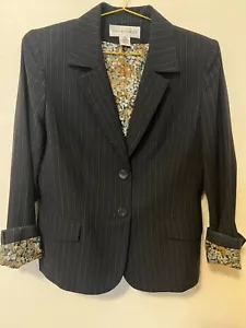 Jones New York Anzugjacke Rost Nadelstreifen mit Blumenfutter Gr. 8 - Bild 1 von 9