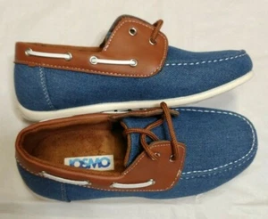Josmo Boys Lace-Up Boat Shoes Blue & Brown Size US 1 Style 18429 - Picture 1 of 9