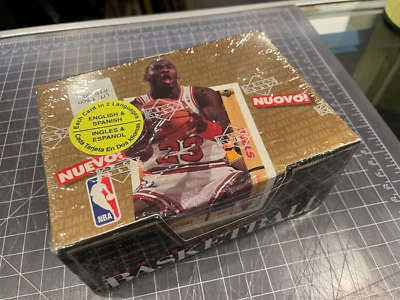 1991-92 UPPER DECK EURO NUEVO BASKETBALL UNOPENED FACTORY SEALED 36 PACK BOX - Image 1 of 2