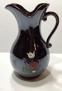 Vintage Ucagco Ceramic Japan Painted Flower Pitcher  - Picture 1 of 5