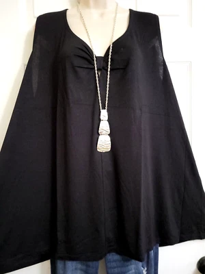 Lane Bryant новый с Ярлыками замочная скважина декольте эластичной без рукавов Топ плюс 34/36 6 X черный - Изображение 1 из 4