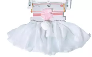 Easter Set Baby Tutu White with Bunny Tail and Headband Color Pink (Baby 0-6 M) - Picture 1 of 6